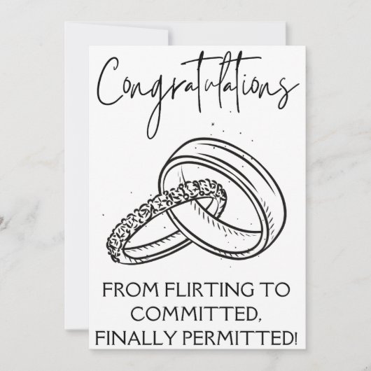 婚約おめでとうカード 招待状 (正面)