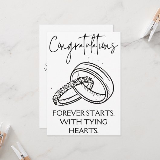 婚約おめでとうカード 招待状 (正面/裏面インサイチュ)