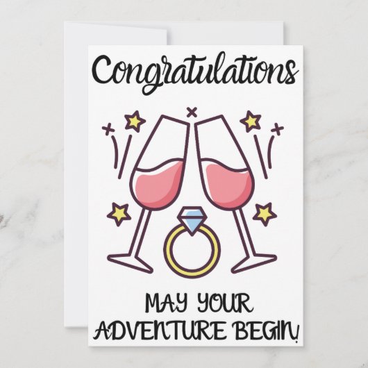 婚約おめでとうカード 招待状 (正面)