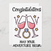 婚約おめでとうカード 招待状 (正面/裏面)