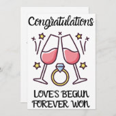 婚約おめでとうカード 招待状 (正面/裏面)