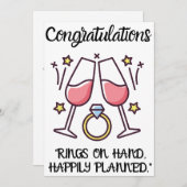 婚約おめでとうカード 招待状 (正面/裏面)