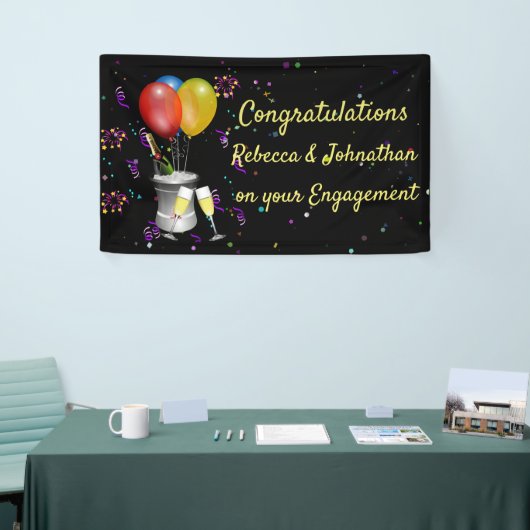婚約おめでとうパーティー 横断幕 (トレードショー)