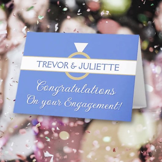 婚約おめでとう個人折り畳みグリーティングカード カード