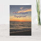 婚約お祝い、折り畳みグリーティングカード カード (正面)