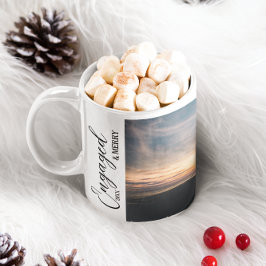 婚約したおよびメリーカップル写真 コーヒーマグカップ