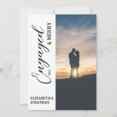 婚約したおよびメリーカップル写真 シーズンカード (正面)