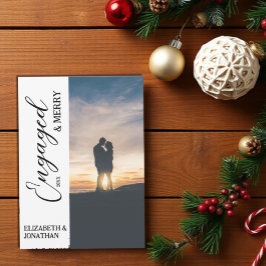婚約したおよびメリーカップル写真 シーズンカード