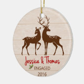 婚約したでパーソナライズなオーナメント セラミックオーナメント (左)