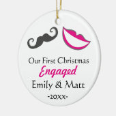 婚約したなおもしろいな初めてのクリスマス セラミックオーナメント (左)