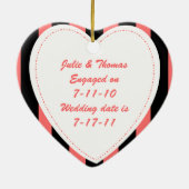 婚約したなカスタマイズ結婚の記念品 セラミックオーナメント (裏面)