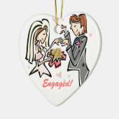 婚約したなカスタマイズ結婚の記念品 セラミックオーナメント (左)