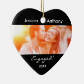 婚約したなクリスマスの写真のオーナメント セラミックオーナメント (右)