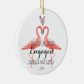婚約したな初めてのクリスマスか結婚したなフラミンゴ セラミックオーナメント (右)