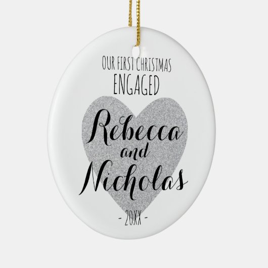 婚約したな私達の初めてのクリスマスはまたは一緒に飾ります セラミックオーナメント (右)
