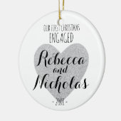 婚約したな私達の初めてのクリスマスはまたは一緒に飾ります セラミックオーナメント (左)