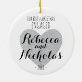 婚約したな私達の初めてのクリスマスはまたは一緒に飾ります セラミックオーナメント (裏面)