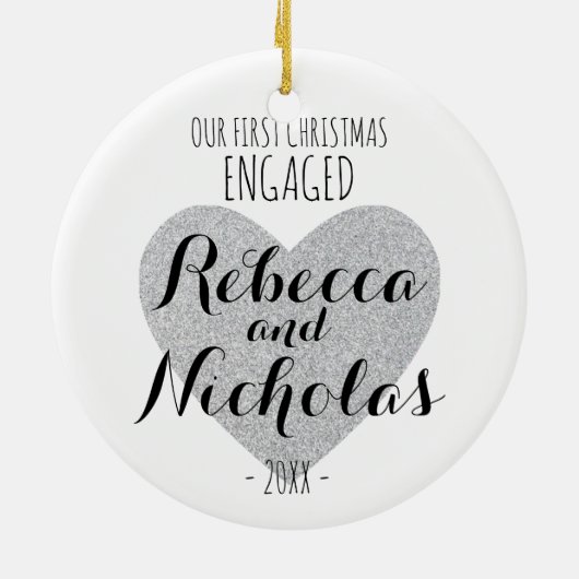 婚約したな私達の初めてのクリスマスはまたは一緒に飾ります セラミックオーナメント (裏面)
