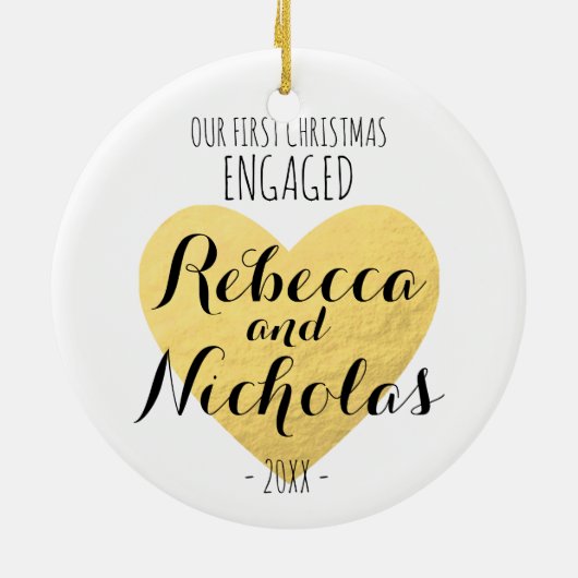婚約したな私達の初めてのクリスマスはまたは一緒に飾ります セラミックオーナメント (裏面)