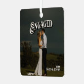 婚約したエレガントミニマルモダンPhoto メタルオーナメント (正面左)