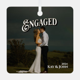 婚約したエレガントミニマルモダンPhoto メタルオーナメント