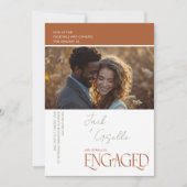 婚約したエレガント三色婚約写真パーティー 招待状 (正面)