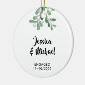 婚約したカスタム セラミックオーナメント (左)