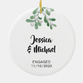 婚約したカスタム セラミックオーナメント (裏面)