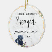 婚約したクリスマスオーナメント 初クリスマス婚約しました セラミックオーナメント (左)