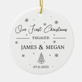 婚約したクリスマスカスタム婚約記念 セラミックオーナメント