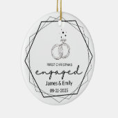 婚約したクリスマス装飾、初めてのクリスマス セラミックオーナメント (右)