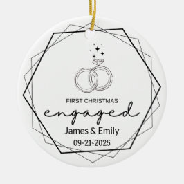 婚約したクリスマス装飾、初めてのクリスマス セラミックオーナメント