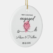 婚約したクリスマス装飾、初めてのクリスマス セラミックオーナメント (右)