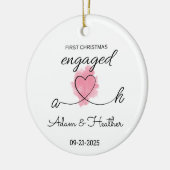 婚約したクリスマス装飾、初めてのクリスマス セラミックオーナメント (左)