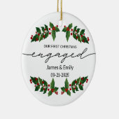 婚約したクリスマス装飾、初めてのクリスマス セラミックオーナメント (右)