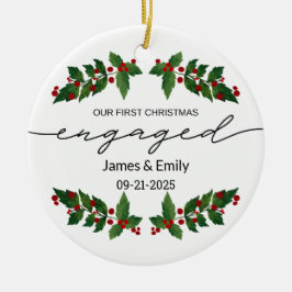婚約したクリスマス装飾、初めてのクリスマス セラミックオーナメント