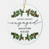 婚約したクリスマス装飾、初めてのクリスマス セラミックオーナメント (左)