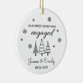 婚約したクリスマス装飾、初めてのクリスマス セラミックオーナメント (右)