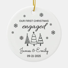 婚約したクリスマス装飾、初めてのクリスマス セラミックオーナメント