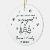 婚約したクリスマス装飾、初めてのクリスマス セラミックオーナメント (左)