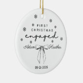 婚約したクリスマス装飾、初めてのクリスマス セラミックオーナメント (右)