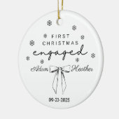 婚約したクリスマス装飾、初めてのクリスマス セラミックオーナメント (左)