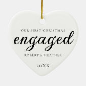 婚約したパーソナライズされた婚約 セラミックオーナメント (裏面)