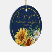 婚約したフローラ素朴ひまわり セラミックオーナメント (右)