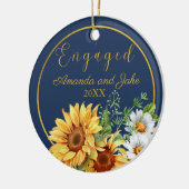 婚約したフローラ素朴ひまわり セラミックオーナメント (左)