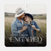 婚約したミニマルモダンPhoto メタルオーナメント (裏面)