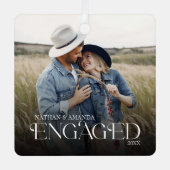 婚約したミニマルモダンPhoto メタルオーナメント (正面)