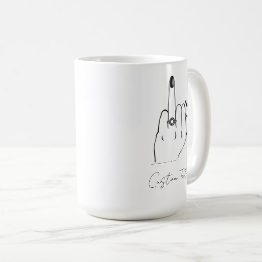 婚約したリングや輪フィンガーマカスタムグ婚約結婚ズ コーヒーマグカップ (正面右)