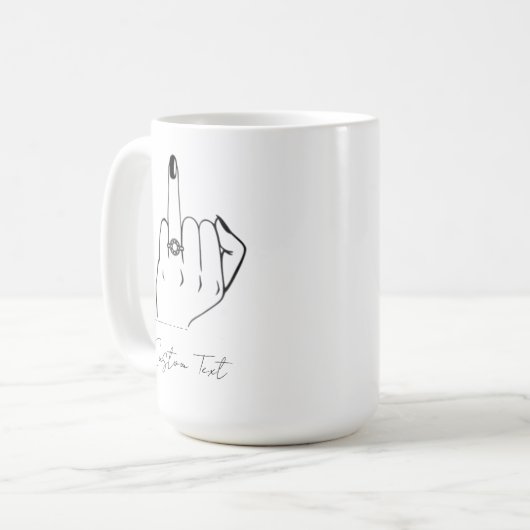 婚約したリングや輪フィンガーマカスタムグ婚約結婚ズ コーヒーマグカップ (正面左)