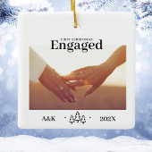 婚約した初めてのクリスマスカスタム写真 セラミックオーナメント